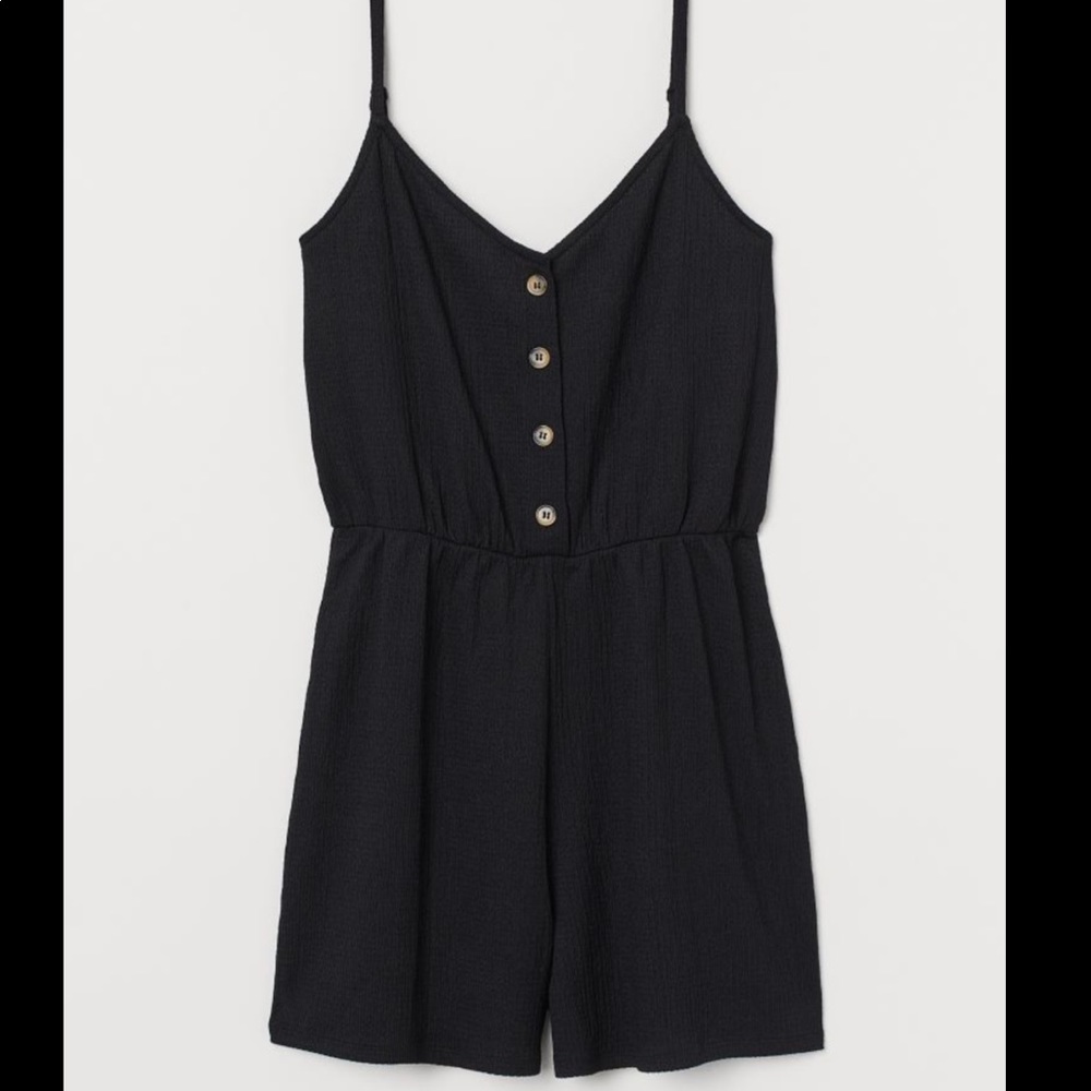 NWT H&M Black Romper Jumpsuit Casual Dress Cute Summer Outfit Vacation Outfit XS